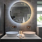 LED Spiegel Rund | Touch-Schalter | Anti-Beschlag-Funktion | Einstellbare Farbtemperatur - Reyze Seria Good Vibes Model 5